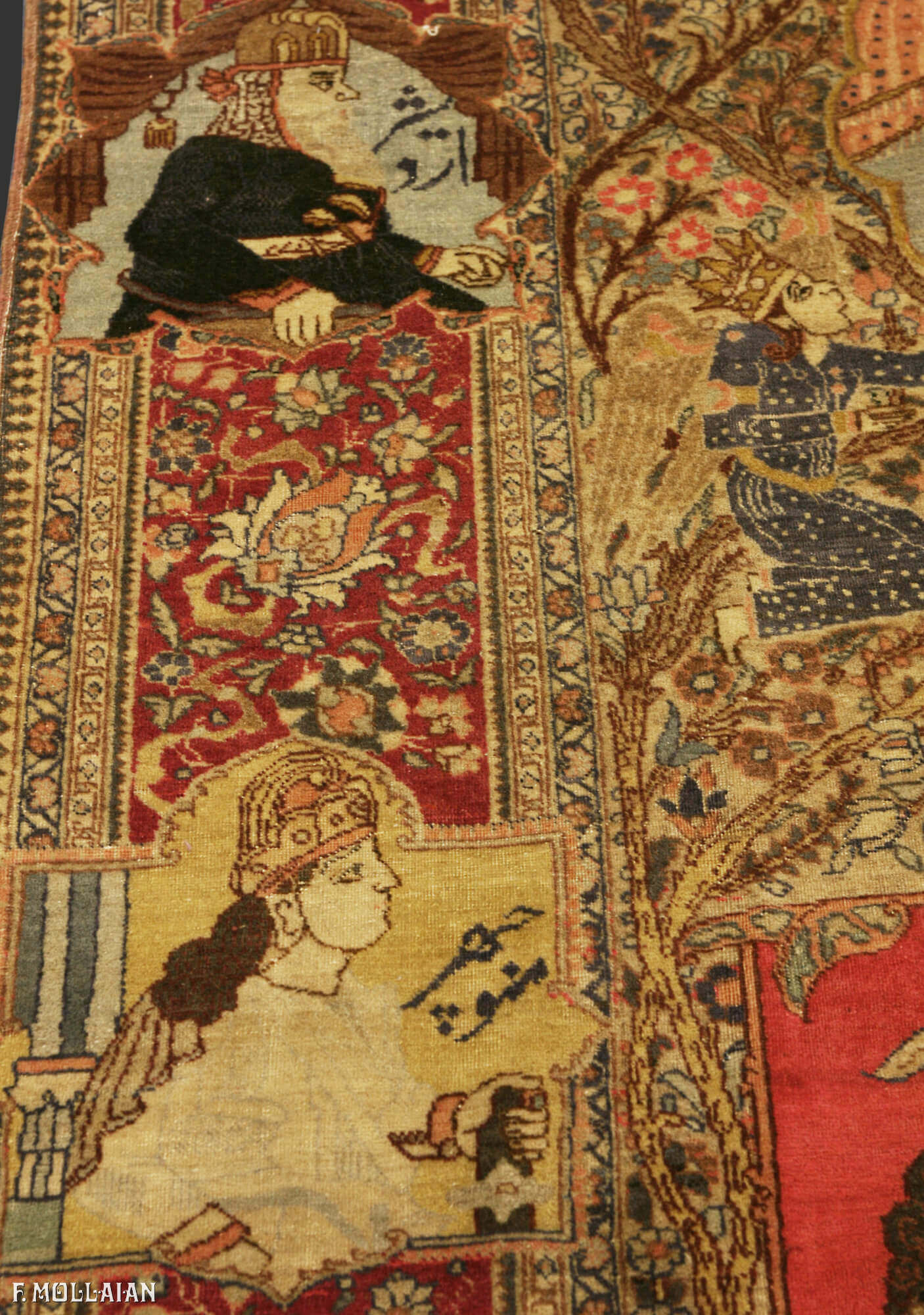 Antique Pictorial Persian Tabriz Rug n°:20982783
